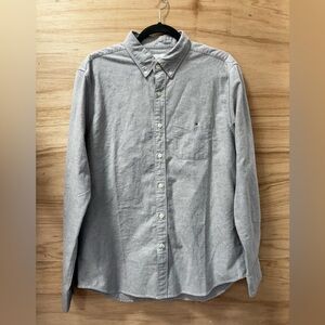 American Eagle cotton men’s button down with pocket NEW size medium grey